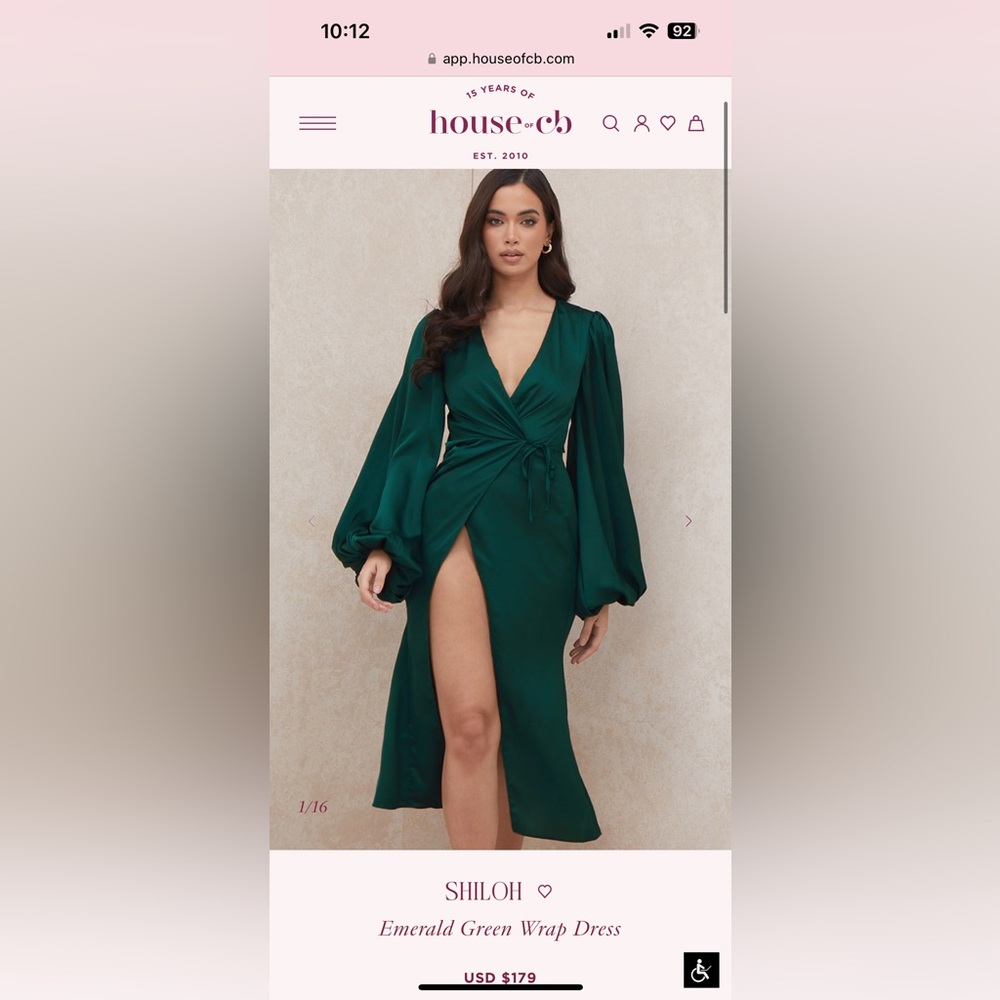 NWT House of CB Deep Green Midi Dress